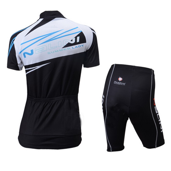 2014 Mujer Maillot Nalini Tirantes Mangas Cortas blanco Y negro